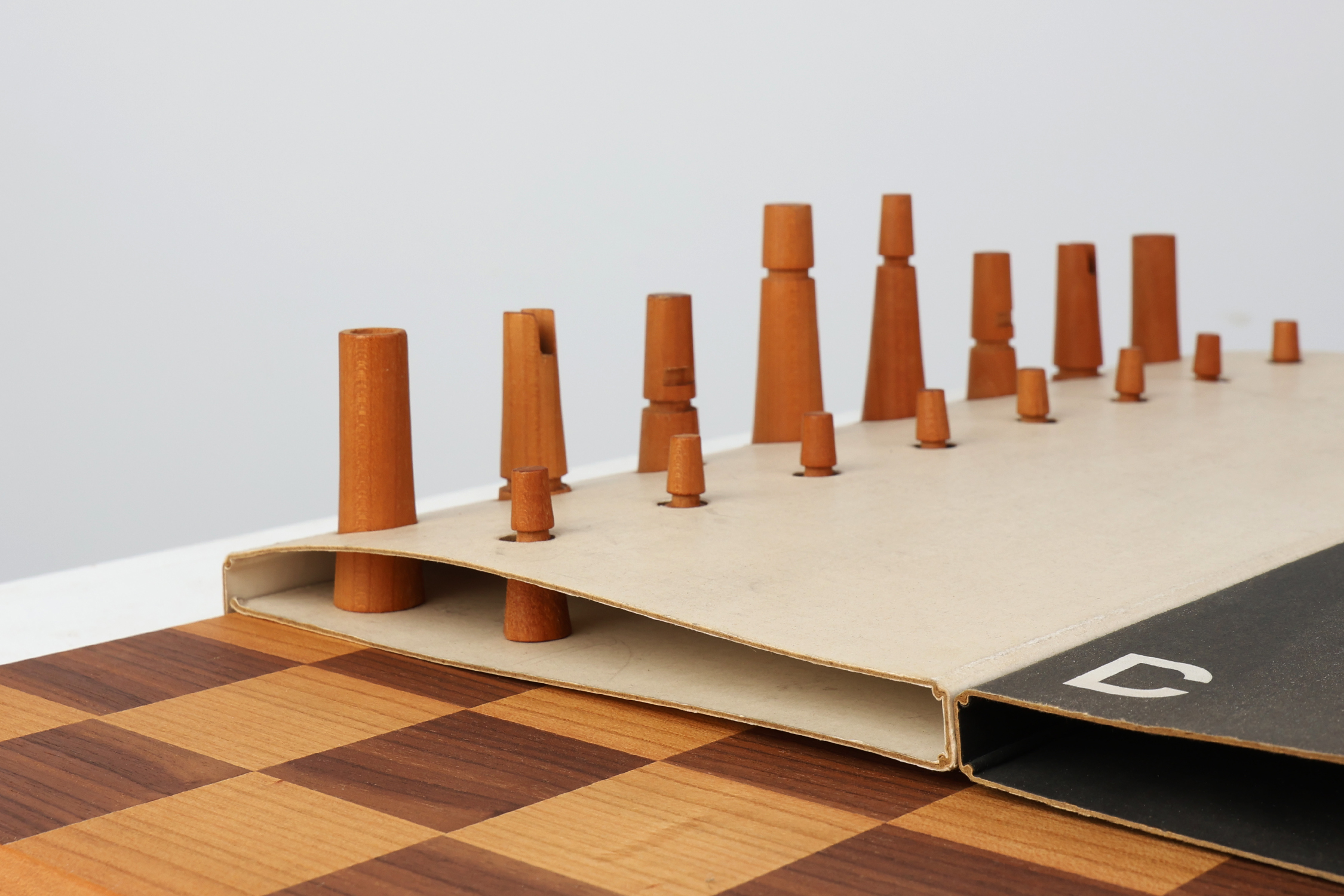 Rare De Coene Chess Set With Original Box Attr. to Christophe Gevers, Belgium, 1950s thumbnail